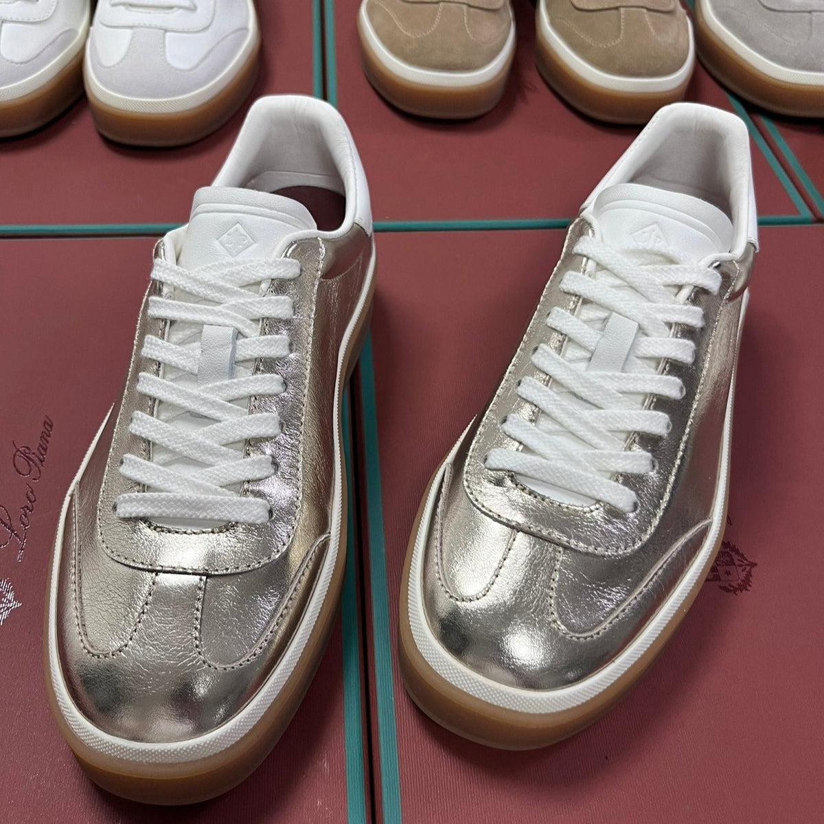 LP TENNIS WALK SNEAKERS SILVER CALFSKIN