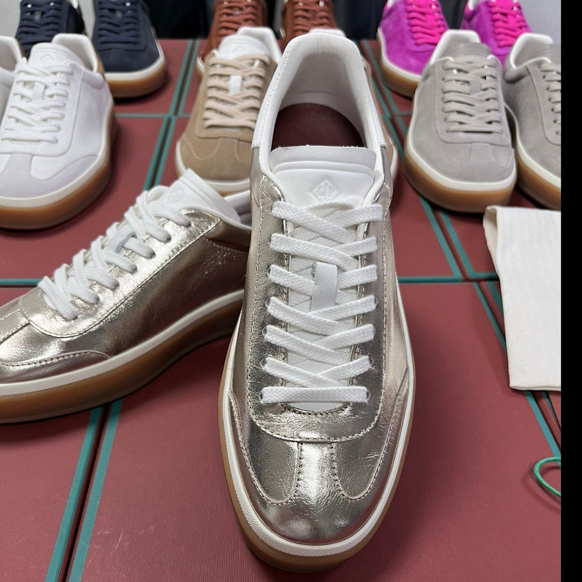 LP TENNIS WALK SNEAKERS SILVER CALFSKIN