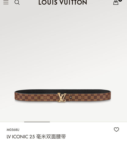 LV ICONIC 25 MM IN BROWN DAMIER CALFSKIN GOLD HARDWARE