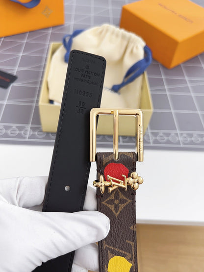 LV BLOOM 30 MM IN COLORFUL MONOGRAM CALFSKIN GOLD HARDWARE