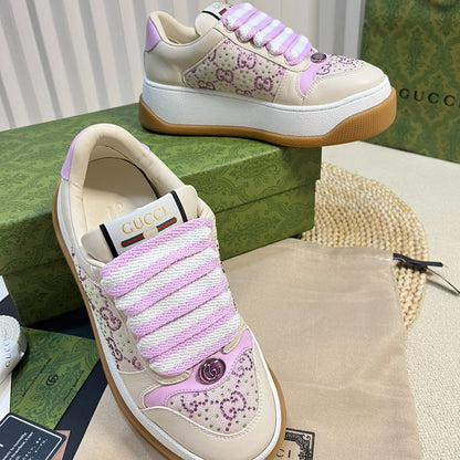 GG Gucci Screener Sneaker White Sunset Purple