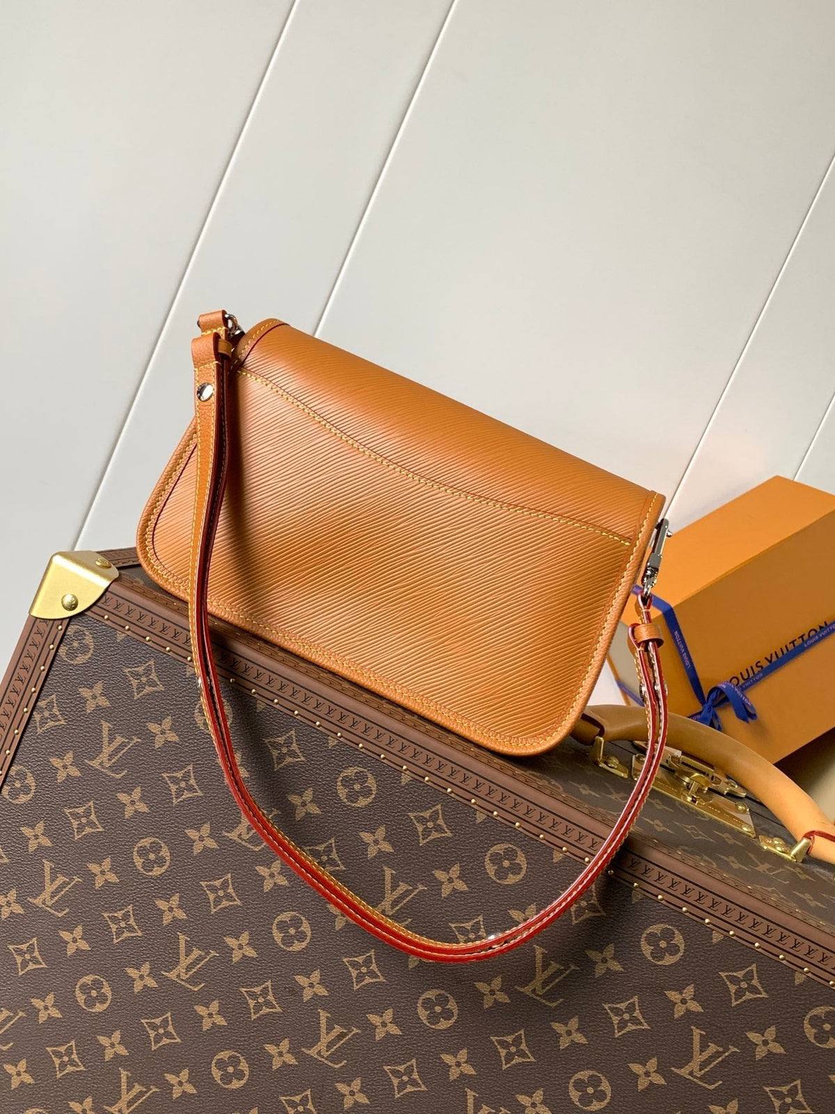 BUCI BAG 24 IN GOLD MIEL BROWN EPI GRAIN COWHIDE