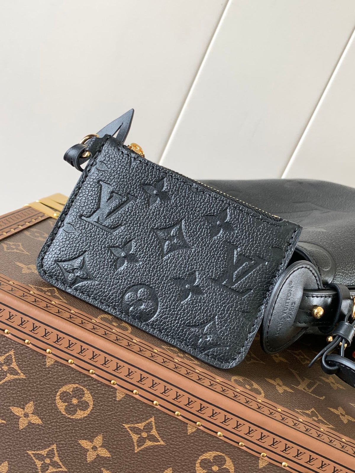 ALL IN BB BAG 18 IN BLACK EMBOSSED COWHIDE