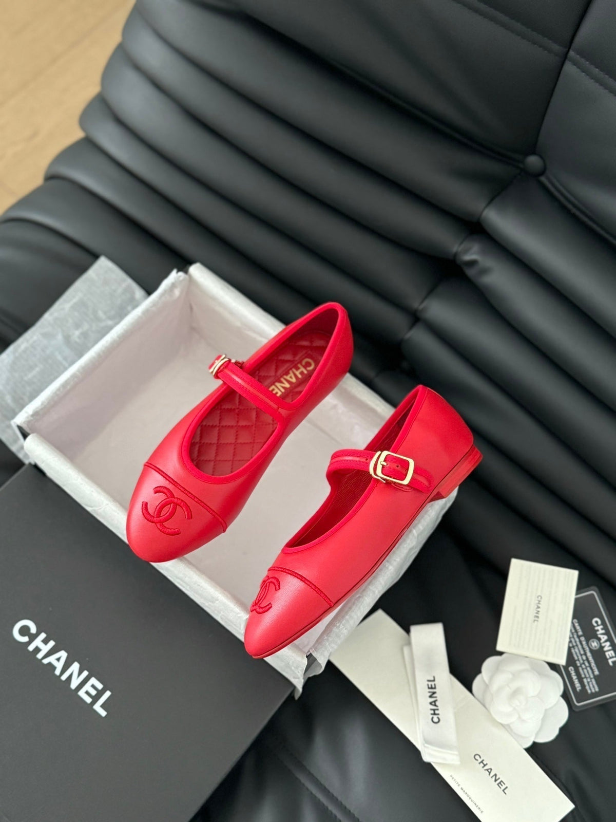 MARY JANE SHOES IN ROSE RED LAMBSKIN