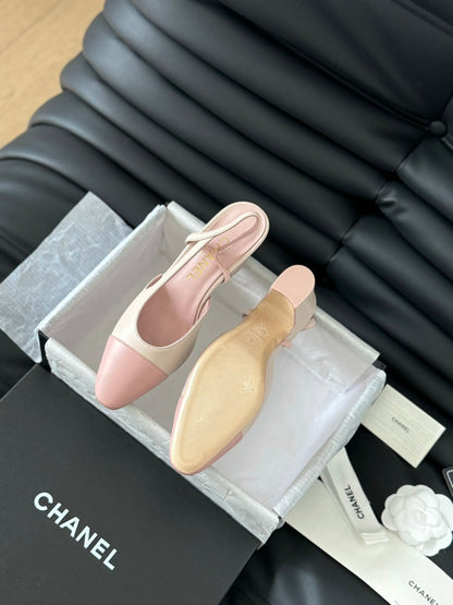 HIGH SLINGBACK IN LIGHT PINK LAMBSKIN