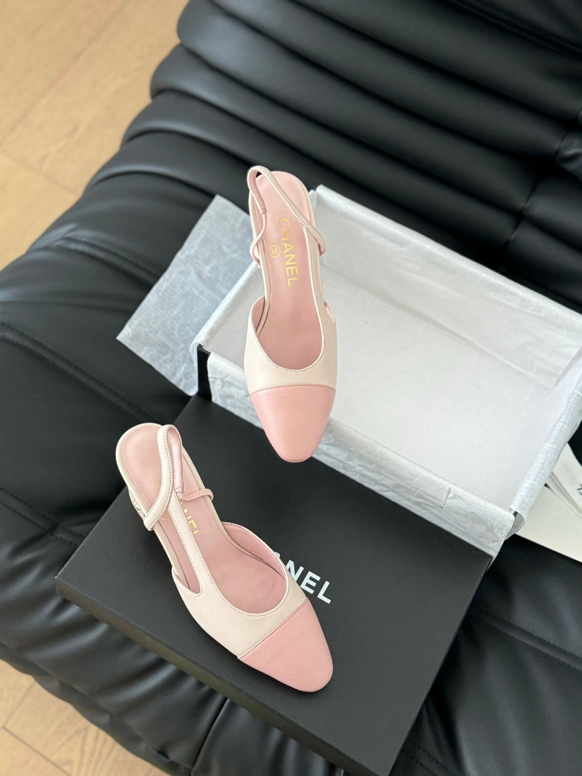 HIGH SLINGBACK IN LIGHT PINK LAMBSKIN