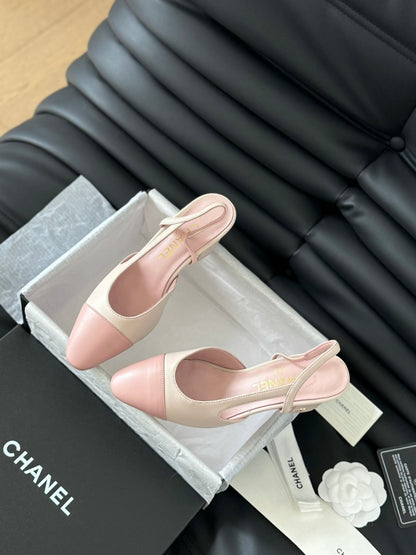 HIGH SLINGBACK IN LIGHT PINK LAMBSKIN