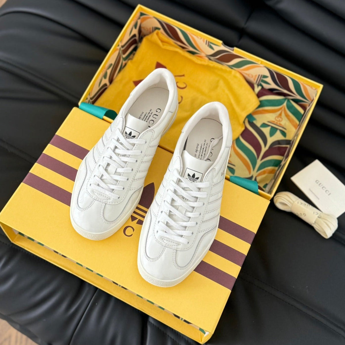 GG & ADIDAS GAZELLE SNEAKER WHITE CALFSKIN