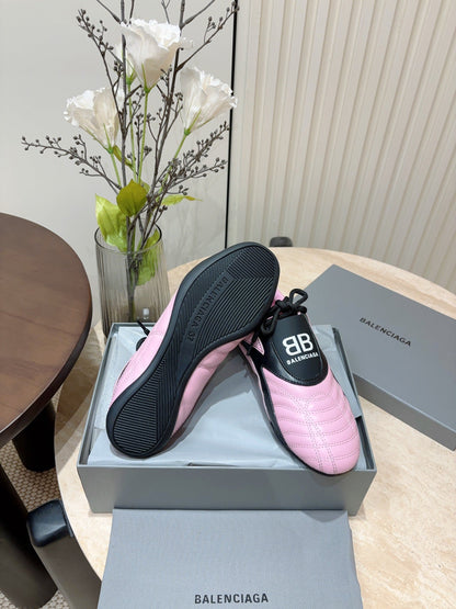 SOCCER SNEAKER IN PINK MIX BLACK QUILTED LAMBSKIN