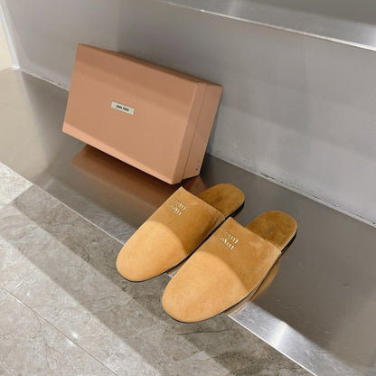 Mules Slippers Copper Color Lambskin