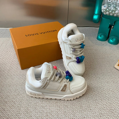 LV TRAINER MAXI SNEAKER IN WHITE CALFSKIN