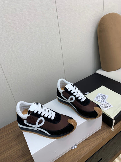 LW FLOW RUNNER SNEAKER BLACK-BROWN SUEDE