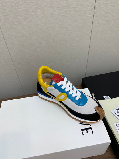 LW FLOW RUNNER SNEAKER WHITE-BLUE SUEDE