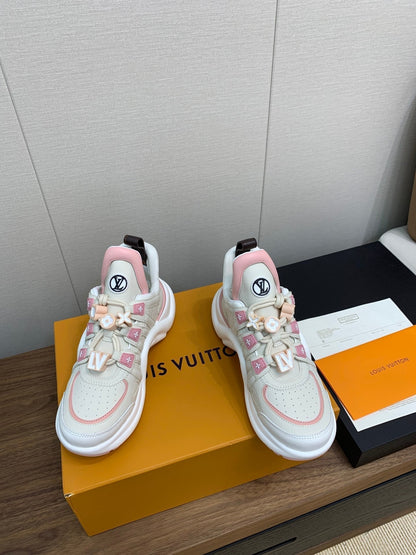 LV ARCHLIGHT SNEAKER BEIGE MIX LIGHT PINK