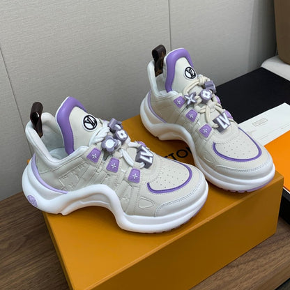 LV ARCHLIGHT SNEAKER BEIGE MIX VIOLET CALFSKIN