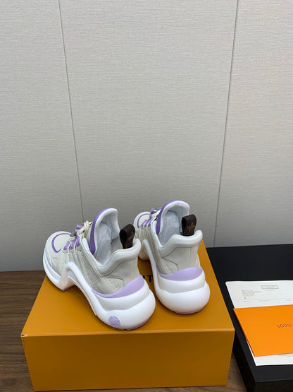 LV ARCHLIGHT SNEAKER BEIGE MIX VIOLET CALFSKIN