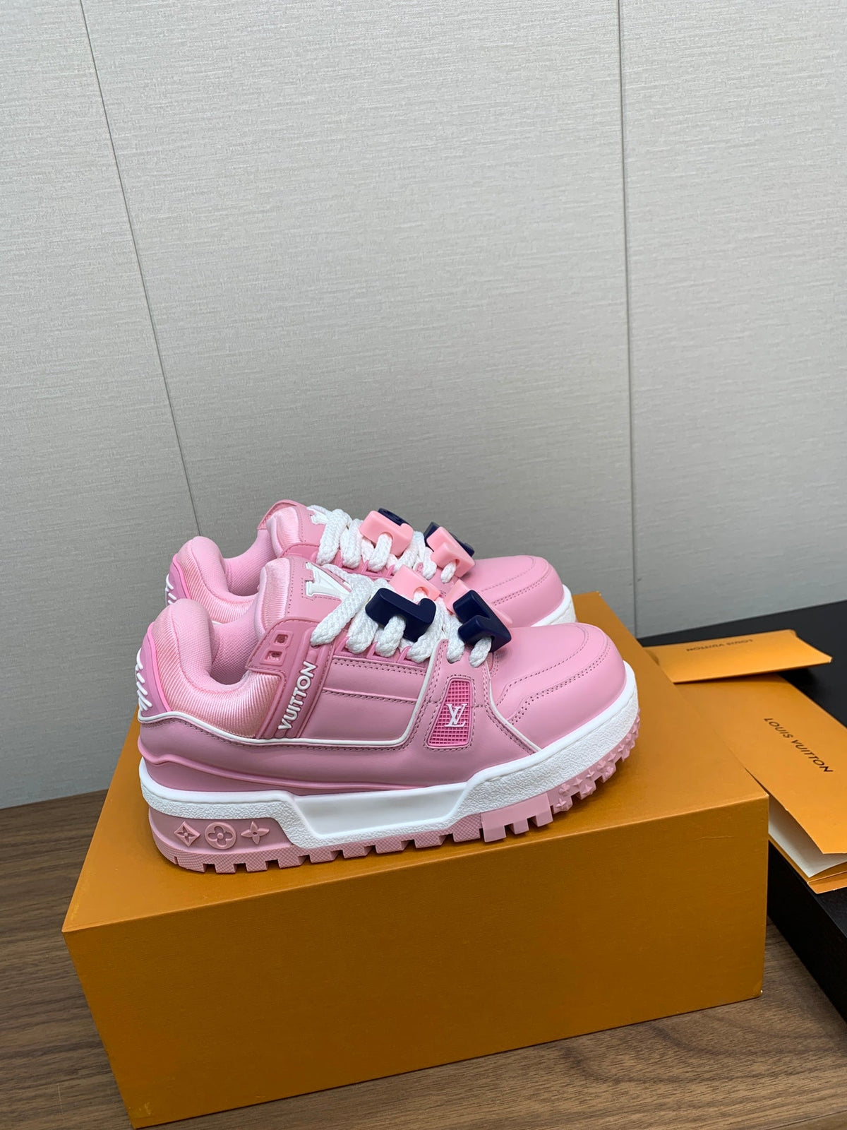 LV TRAINER IN LIGHT PINK CALFSKIN