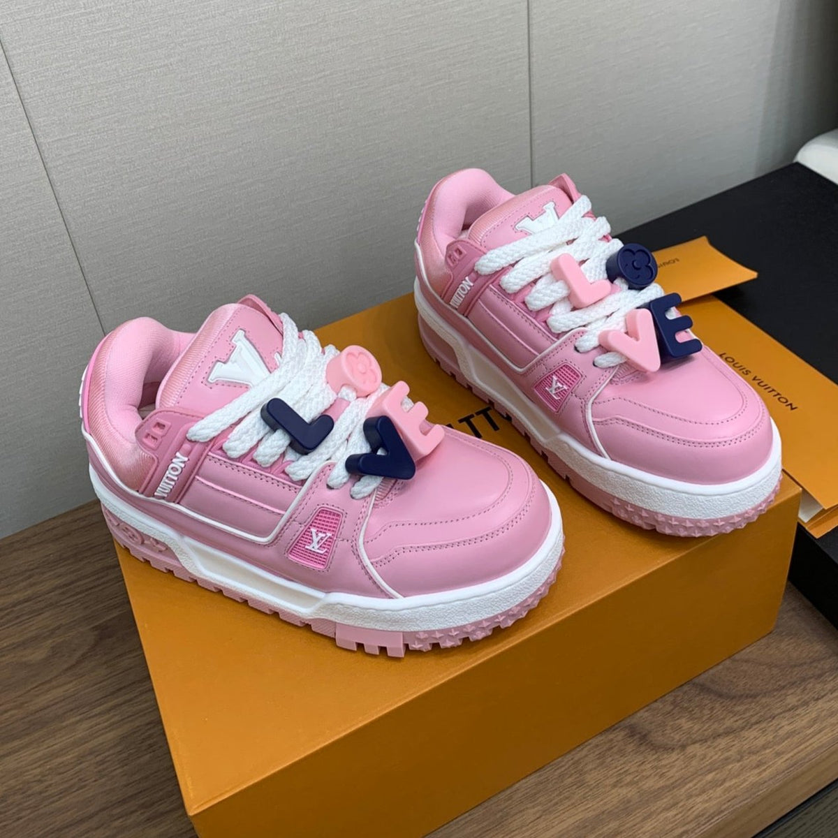 LV TRAINER IN LIGHT PINK CALFSKIN