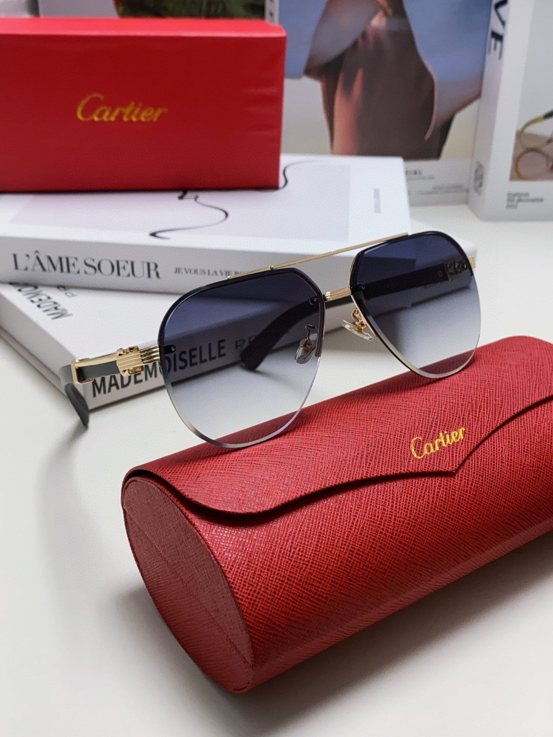 SIGNATURE C DE AVIATOR FRAME SUNGLASSES 561995 IN METAL