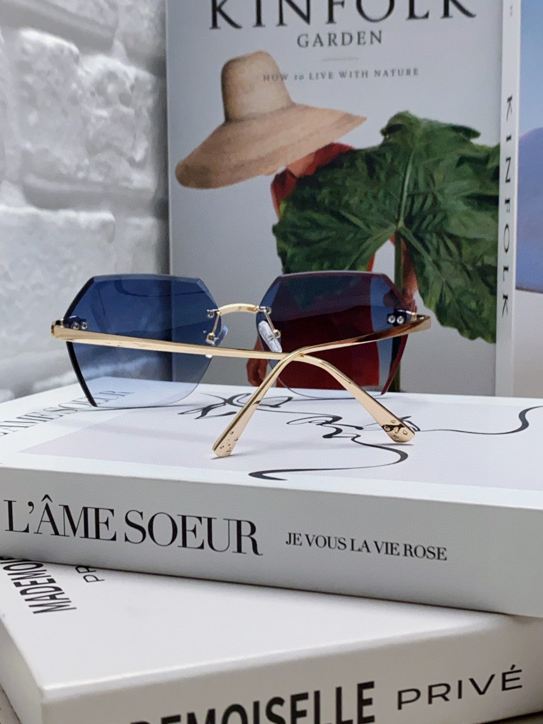 PANTHÈRE RIMLESS GEOMETRIC FRAME SUNGLASSES 562061 IN METAL