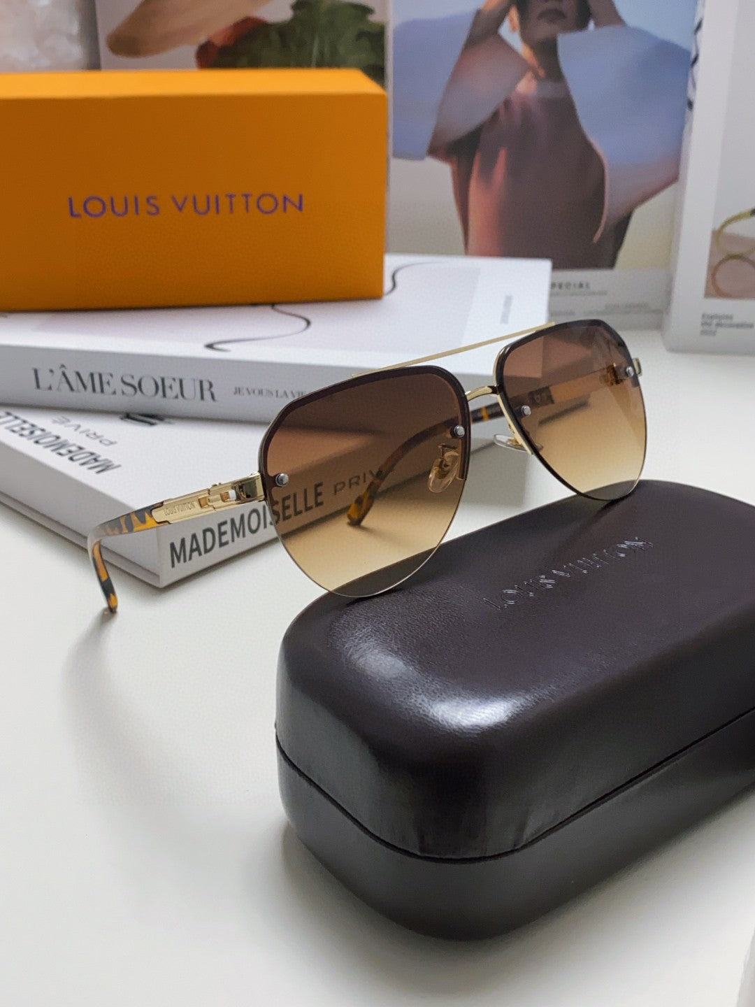 PILOT SUNGLASSES 582591 IN HAVANA METAL BROWN SMOKE LENSES