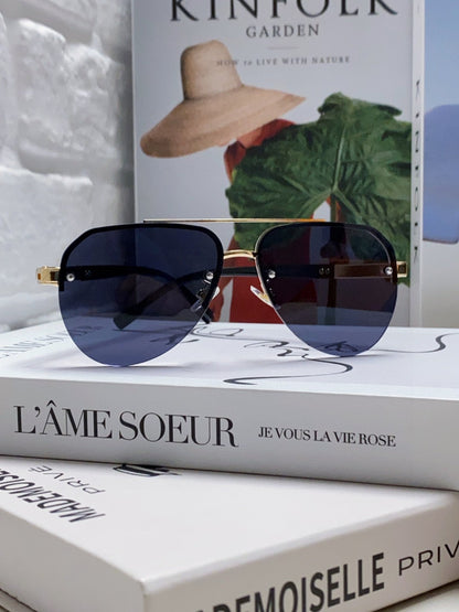 PILOT SUNGLASSES 582592 IN GOLD METAL BLACK LENSES