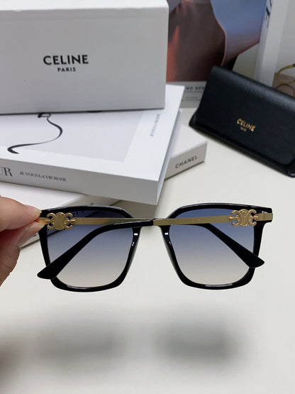 TRIOMPHE SUNGLASS 497819 IN GOLD METAL BLACK SMOKE LENSES