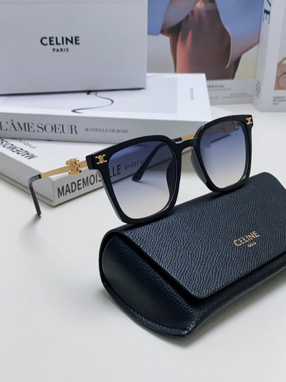 TRIOMPHE SUNGLASS 497819 IN GOLD METAL BLACK SMOKE LENSES