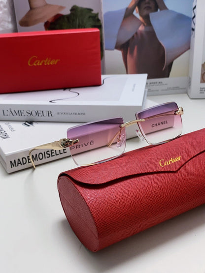 PANTHÈRE RIMLESS RECTANGULAR FRAME SUNGLASSES 543543 IN METAL