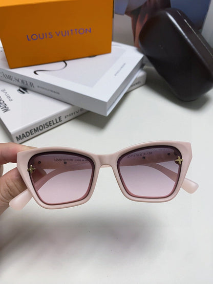 SQUARE SUNGLASSES 581358 IN NUDE PINK ACETATE EMBOSSED MONOGRAM LOGO
