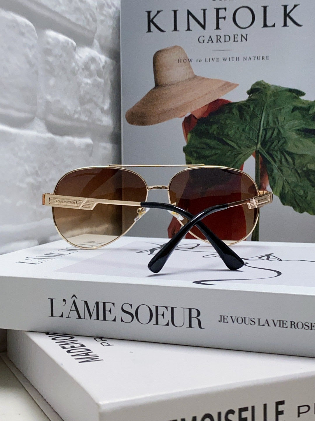 PILOT SUNGLASS 581363 IN GOLD METAL BROWN SMOKE LENSES