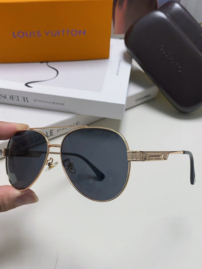PILOT SUNGLASS 581364 IN GOLD METAL BLACK LENSES