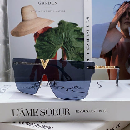 SQUARE SUNGLASS 581372 IN GOLD METAL GREY LENSES