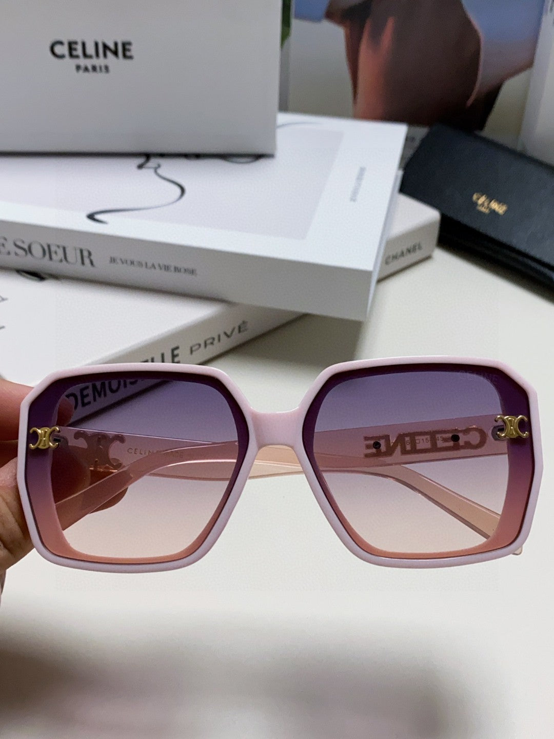 TRIOMPHE SUNGLASSES 548592 IN PINK ACETATE