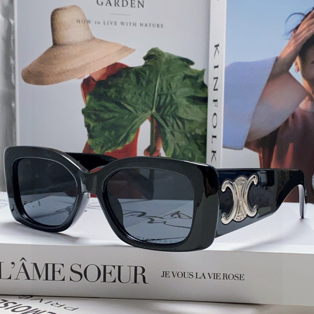 TRIOMPHE SUNGLASSES 548601 IN BLACK ACETATE SILVER LOGO