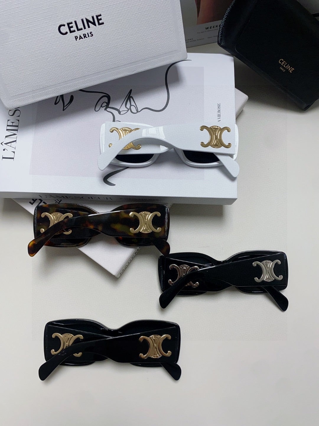TRIOMPHE SUNGLASSES 548602 IN BLACK ACETATE