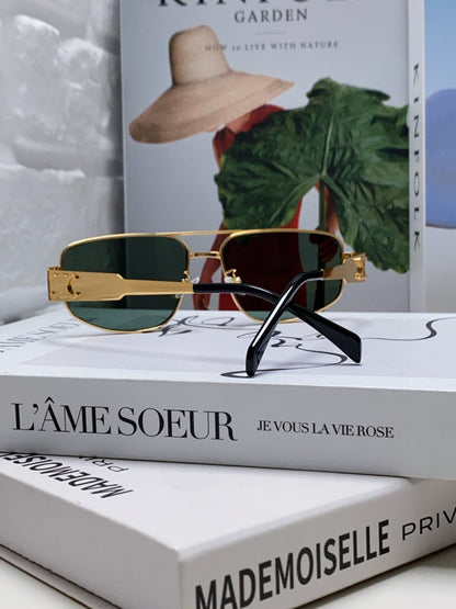 TRIOMPHE SUNGLASS 512997 IN GOLD METAL BLUE LENSES