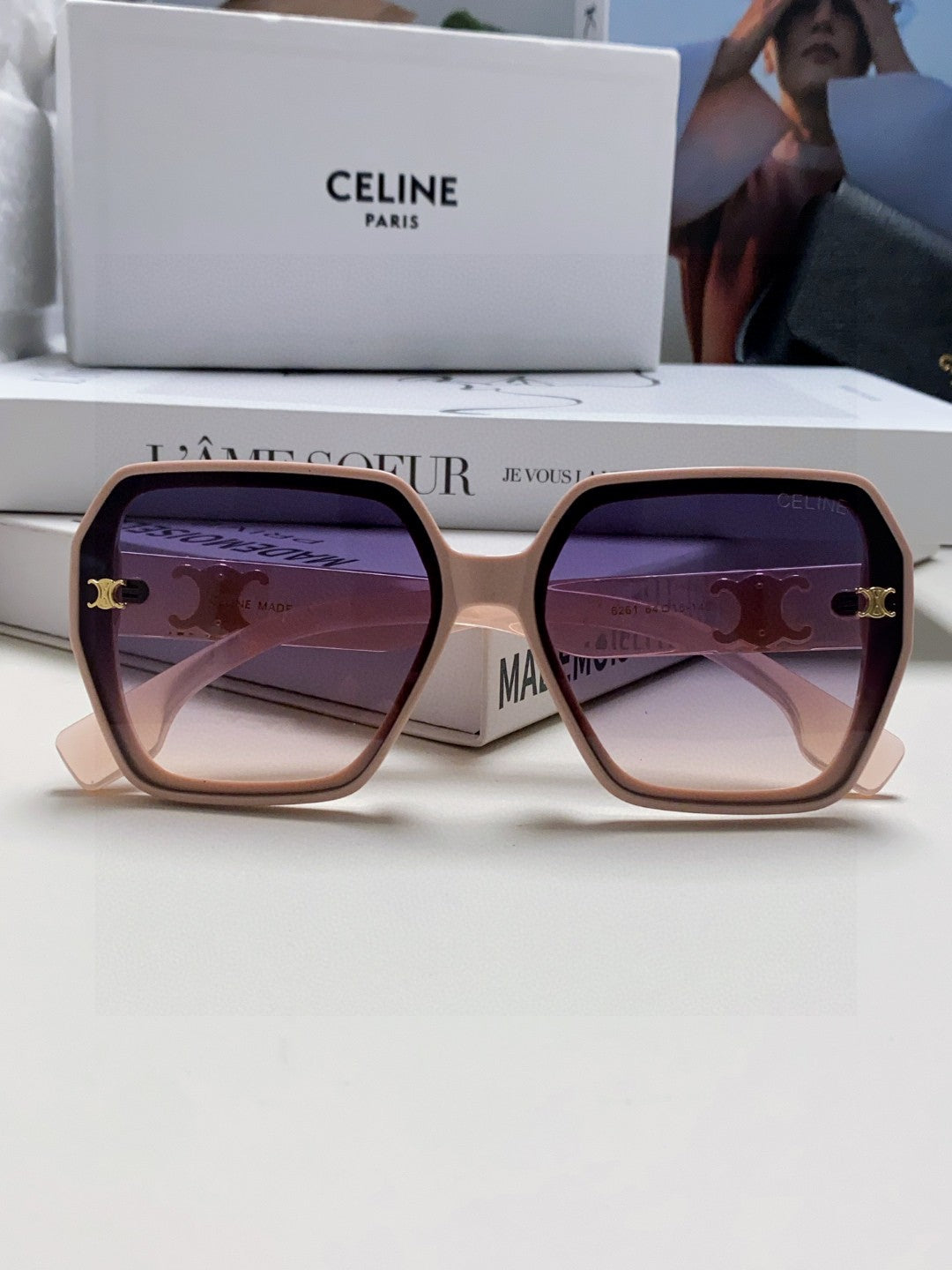 TRIOMPHE SUNGLASSES 552769 IN PINK ACETATE