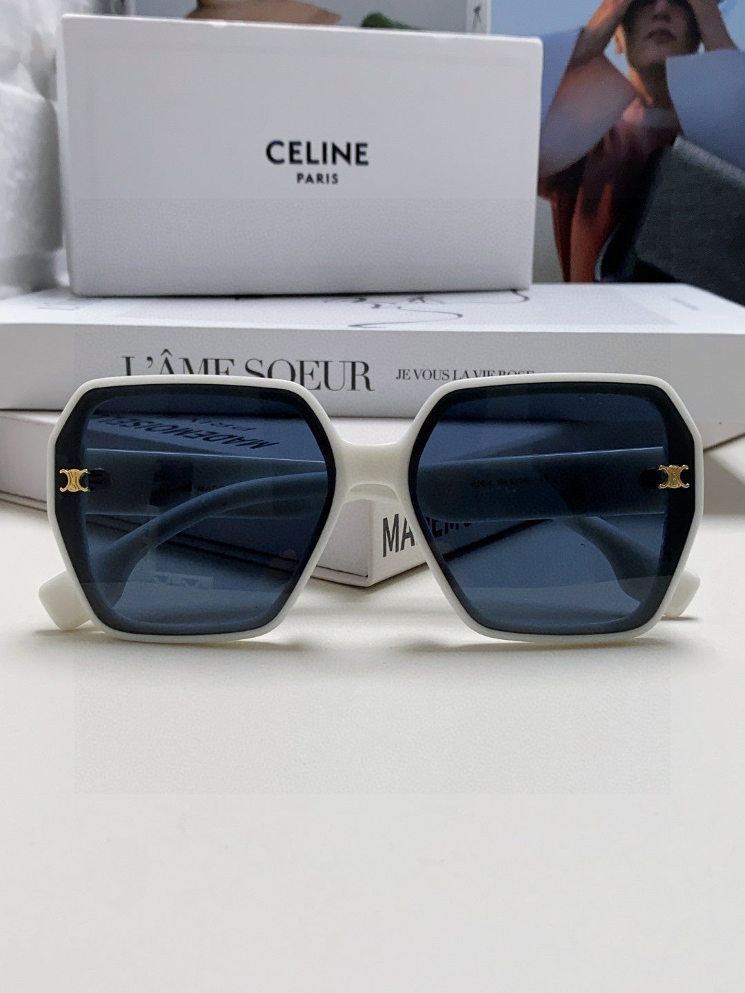 TRIOMPHE SUNGLASSES 552771 IN WHITE ACETATE