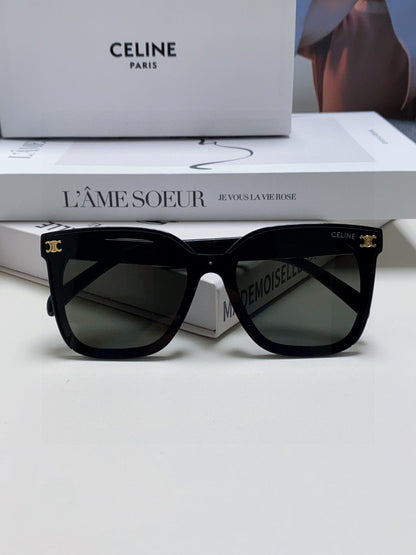 TRIOMPHE SUNGLASSES 552776 IN BLACK ACETATE TEXT LOGO