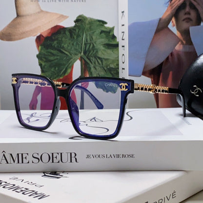 SQUARE SUNGLASSES 632882 IN BLACK ACETATE CLEAR LENSES