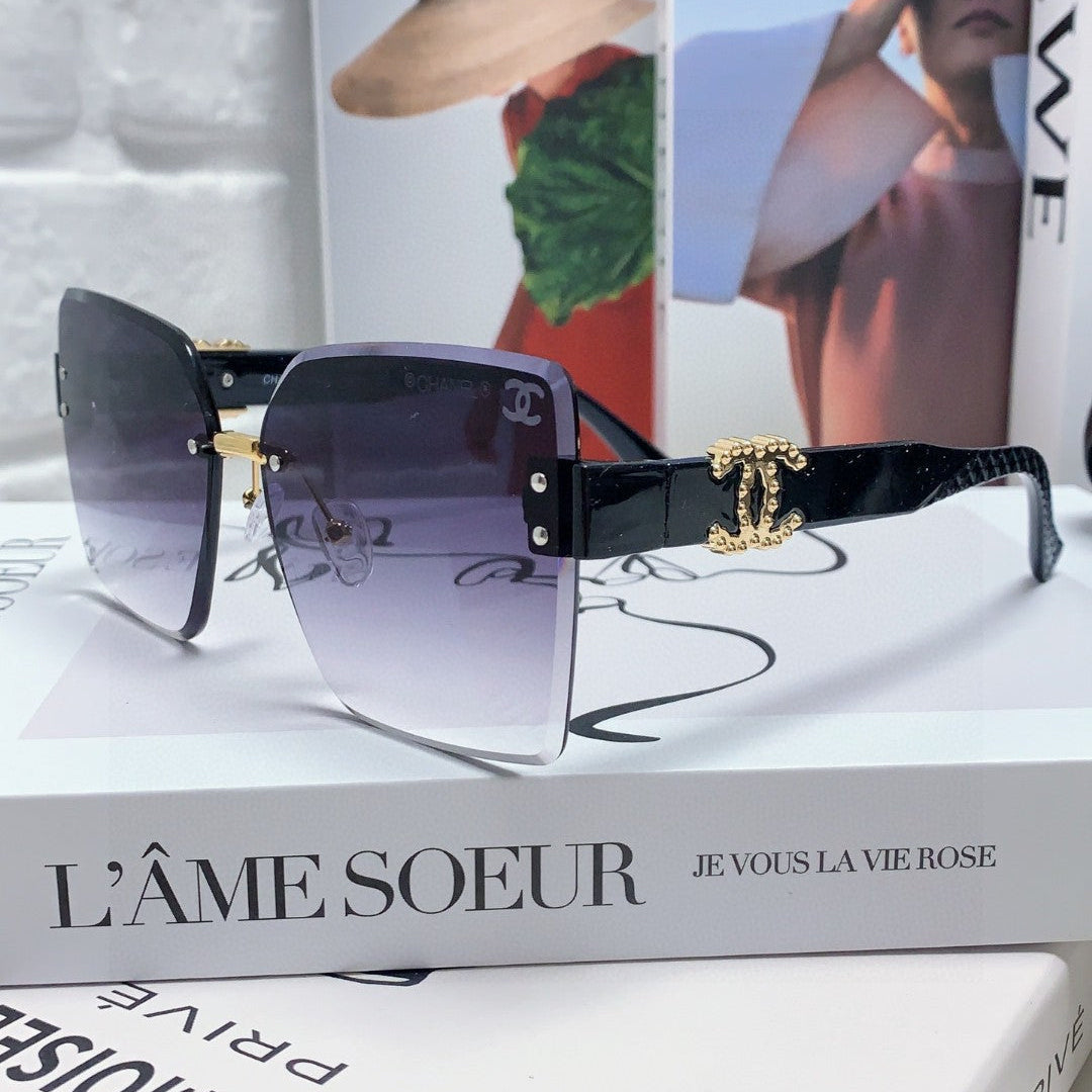 SQUARE SUNGLASSES 632893 IN BLACK ACETATE GRAY SMOKE LENSES
