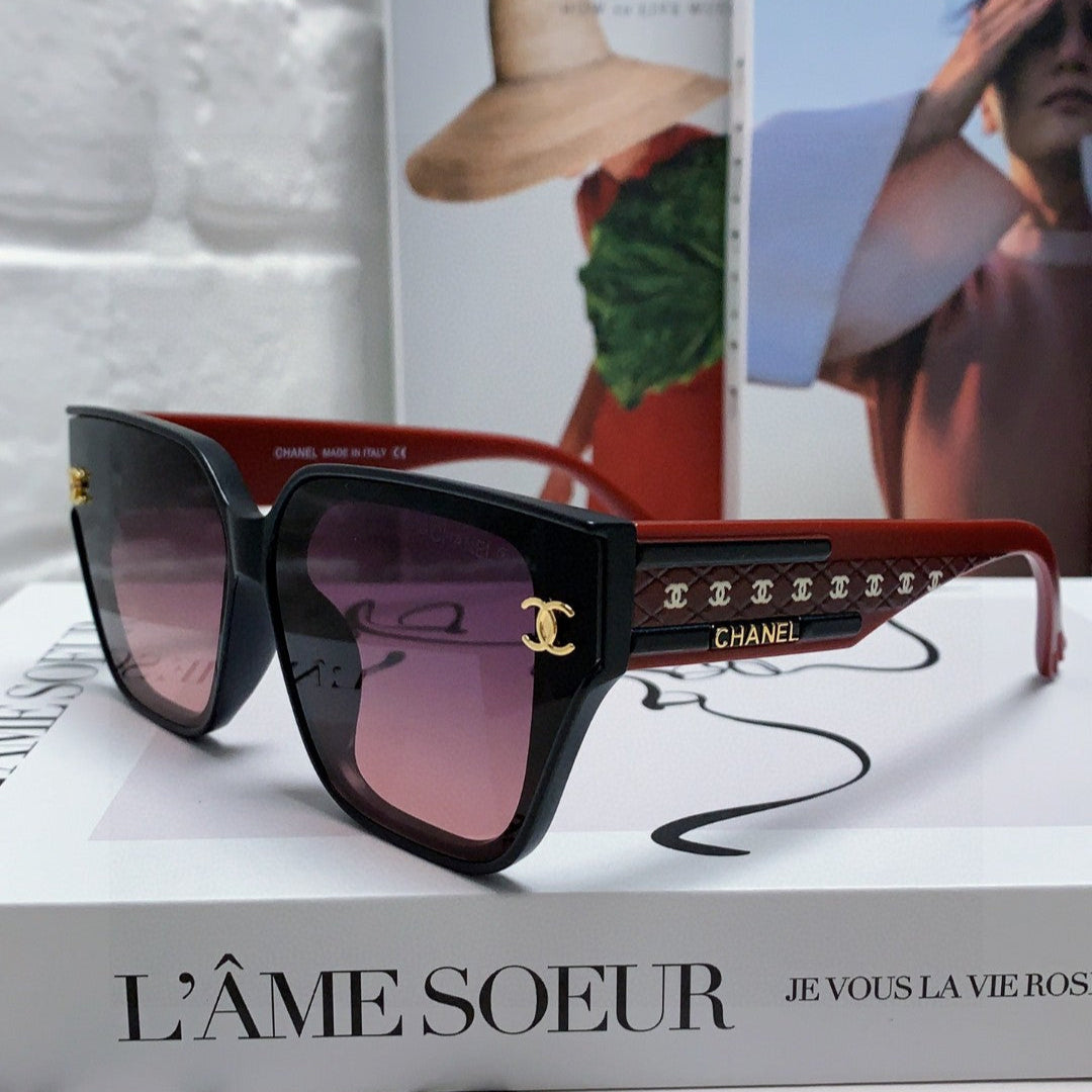 SQUARE SUNGLASSES 632894 IN RED ACETATE