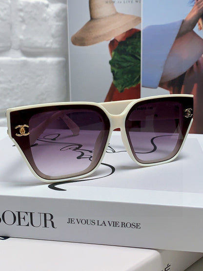 SQUARE SUNGLASSES 632696 IN WHITE ACETATE