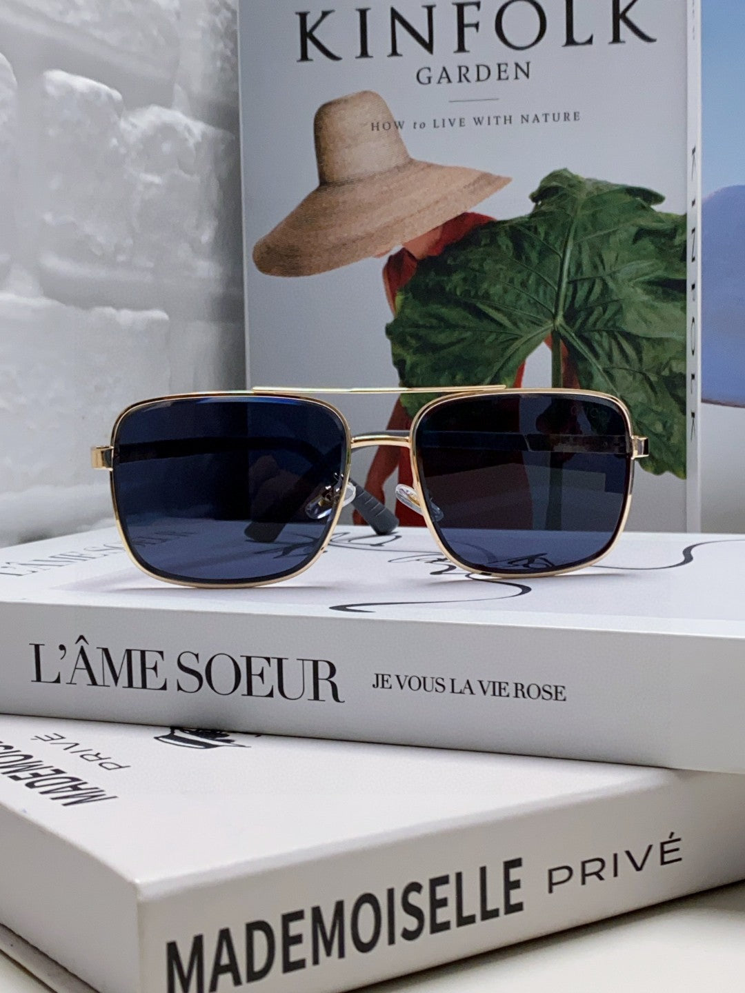 SQUARE FRAME SUNGLASSES 570213 IN METAL