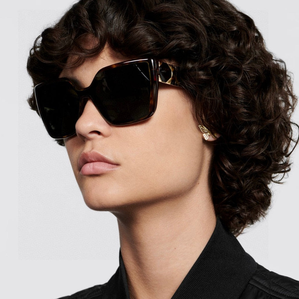 LADY 95.22 S2F SUNGLASS 571585 IN HAVANA ACETATE GREY LENSES