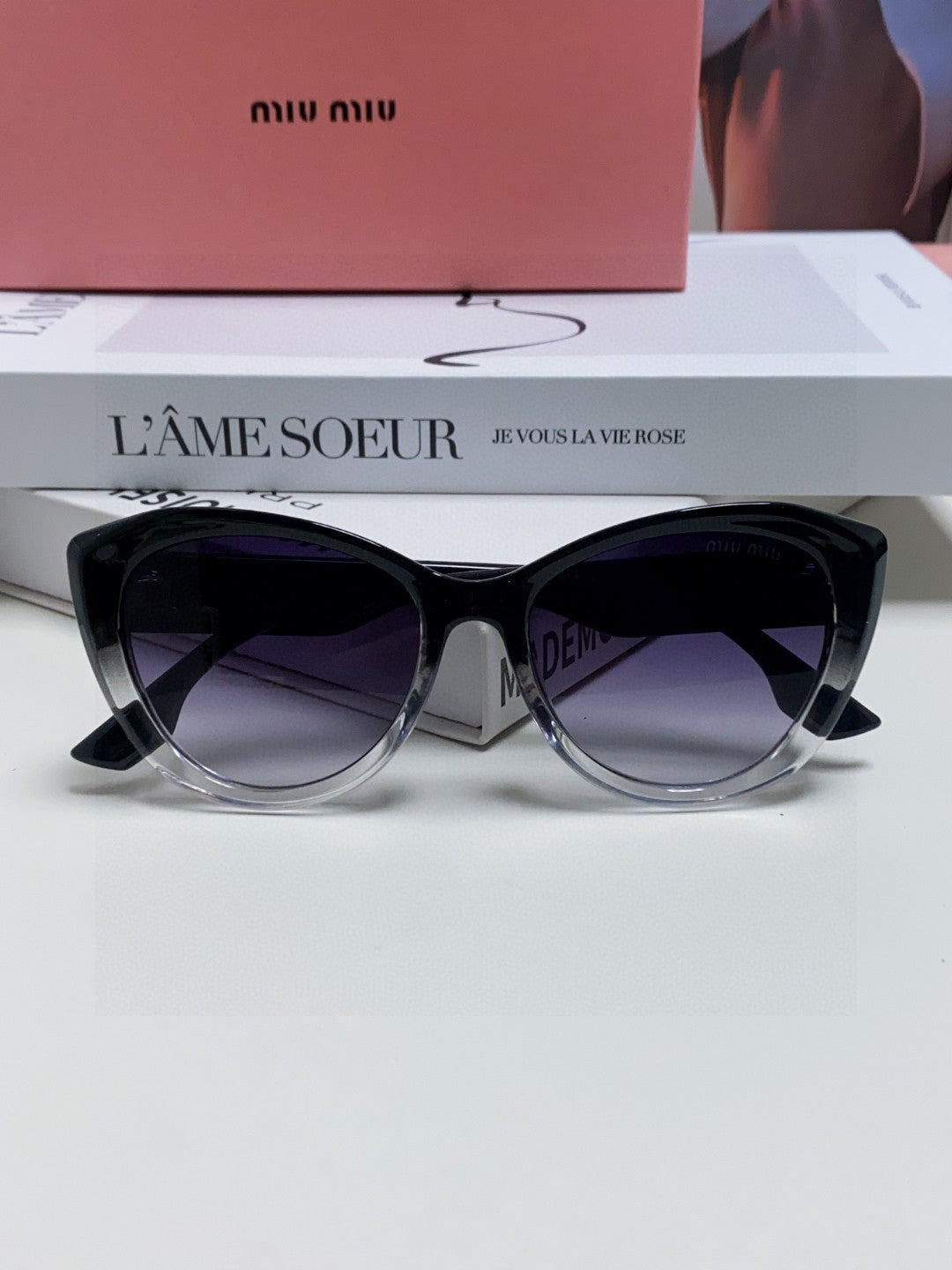 GLIMPSE SUNGLASSES 576813 IN BLACK AND CLEAR ACETATE