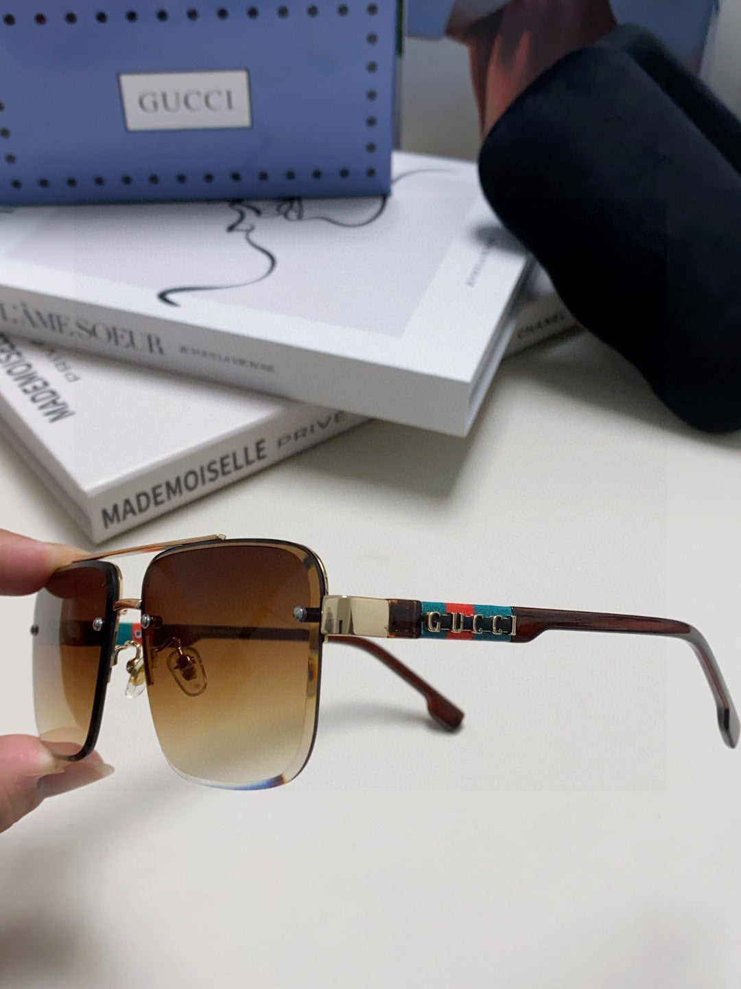 RECTANGULAR FRAME SUNGLASSES 576873 IN METAL