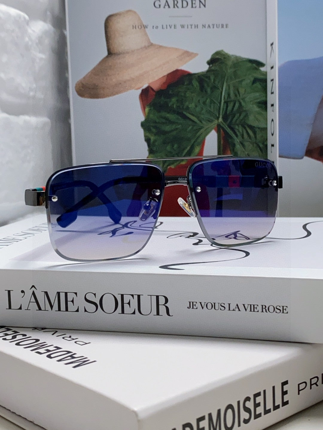 RECTANGULAR FRAME SUNGLASSES 576873 IN METAL
