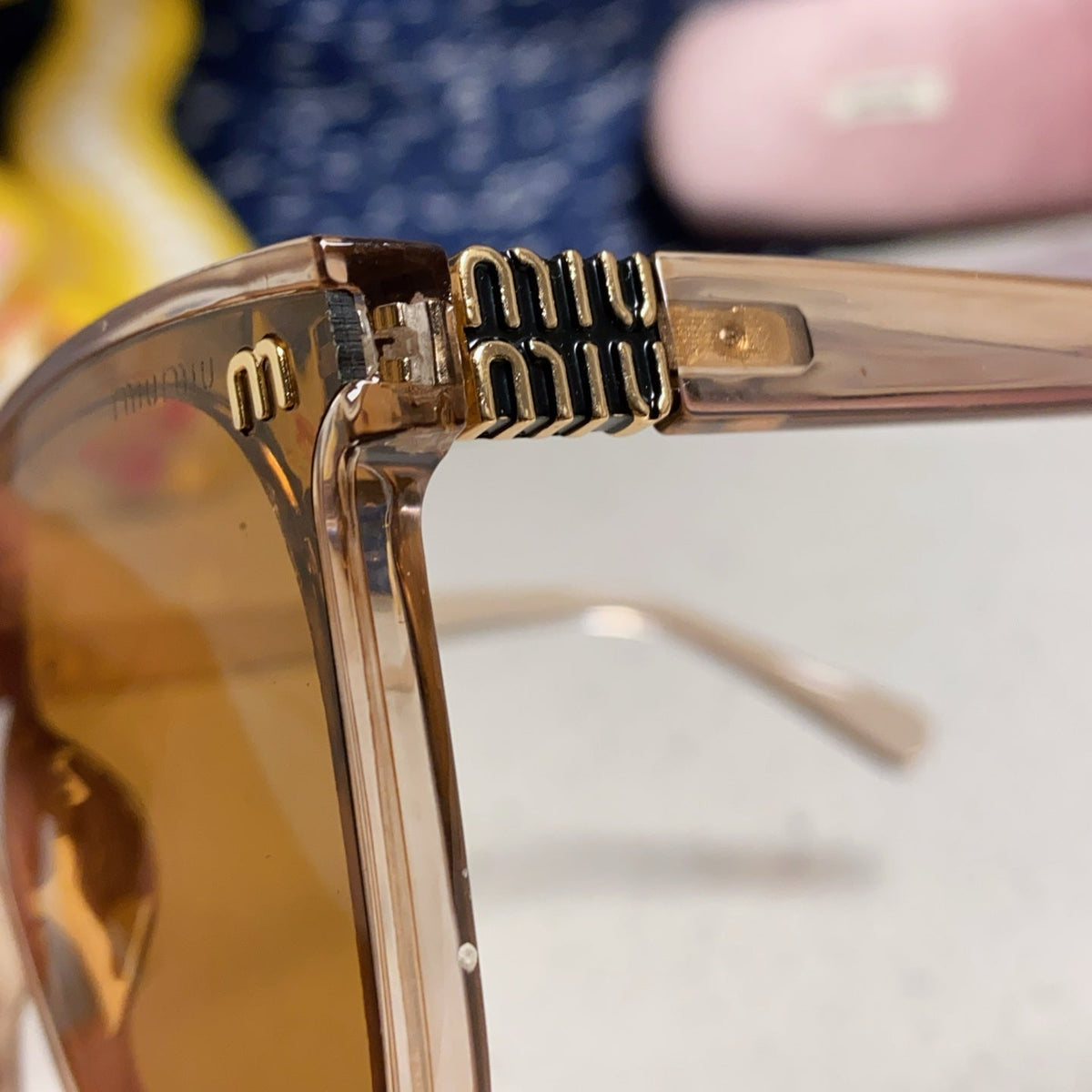 GLIMPSE SQUARE SUNGLASSES 554613 IN BROWN CLEAR ACETATE